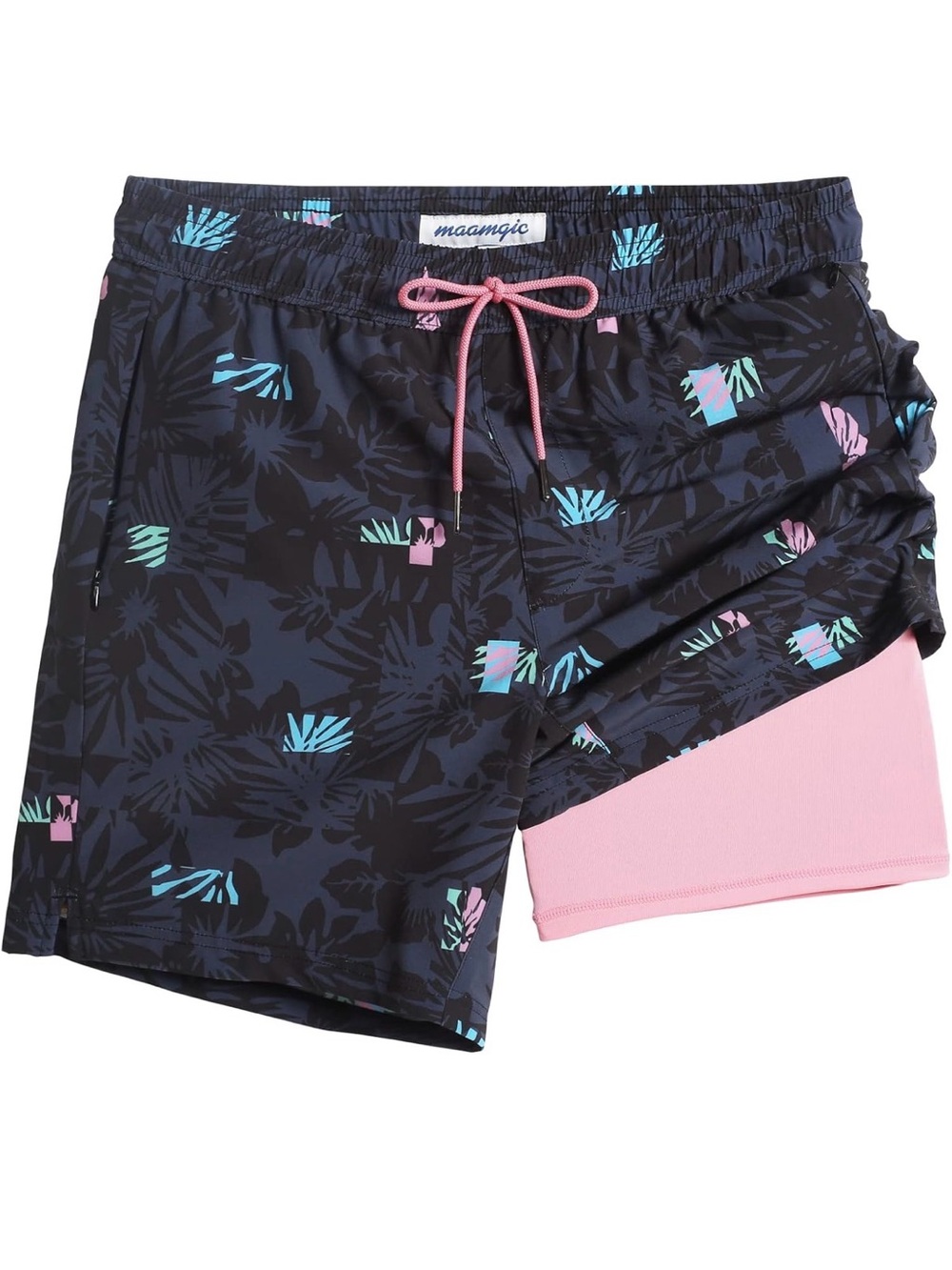 maamgic 2 in 1 Mens Swim Trunks 7 Inch Swim Shorts Swim Suits Board Shorts XXL